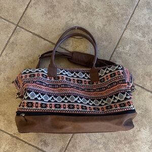 Brown and Pink Patterned Women's Bag